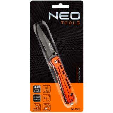 Нож Neo Tools складаний з фiксатором, з лезом для розрiзання рем Фото 1