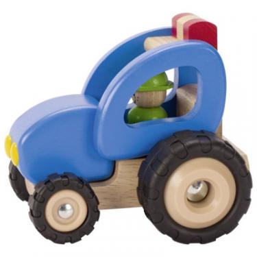 Машина Goki деревянная Трактор (синий) Фото