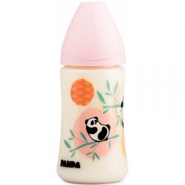 Бутылочка для кормления Suavinex Истории панды, 270 мл, розовая Фото