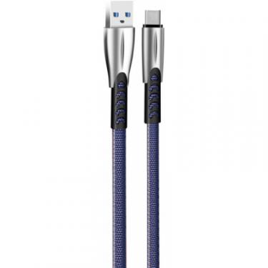 Дата кабель ColorWay USB 2.0 AM to Type-C 1.0m zinc alloy blue Фото 1