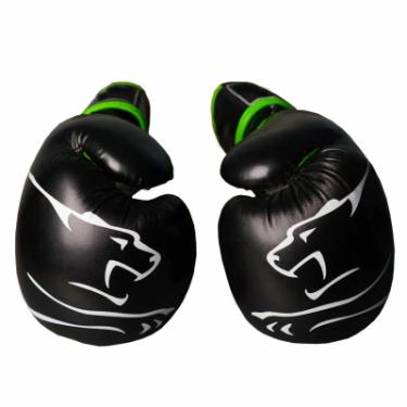 Боксерские перчатки PowerPlay 3018 8oz Black/Green Фото 1