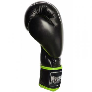 Боксерские перчатки PowerPlay 3018 8oz Black/Green Фото 2