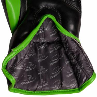 Боксерские перчатки PowerPlay 3018 8oz Black/Green Фото 4