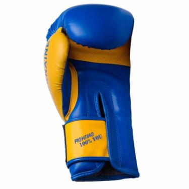 Боксерские перчатки PowerPlay 3021 Ukraine 8oz Blue/Yellow Фото 3