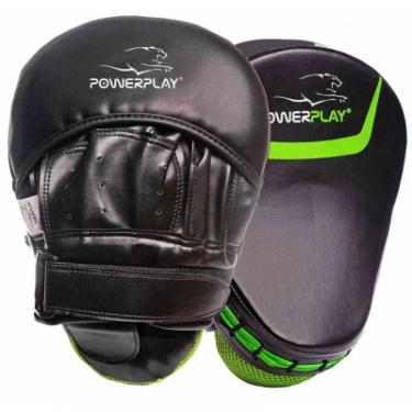 Лапы боксерские PowerPlay 3041 PU Black/Green Фото 4