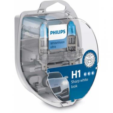 Автолампа Philips H1 WhiteVision Ultra +60%, 3700K, 2шт/блістер Фото