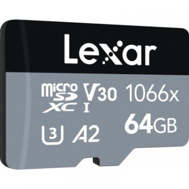 Карта памяти Lexar 64GB microSDXC class 10 UHS-I 1066x Silver Фото 1