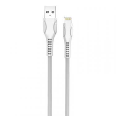 Дата кабель ColorWay USB 2.0 AM to Lightning 1.0m line-drawing white Фото 1