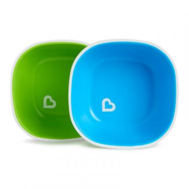 Тарелка детская Munchkin Splash Bowls 2 шт. Зелена та блакитна Фото