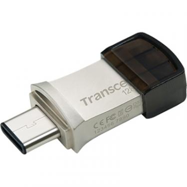 USB флеш накопитель Transcend 128GB JetFlash 890 Silver USB 3.1/Type-C Фото 1
