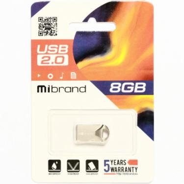 USB флеш накопитель Mibrand 8GB Hawk Silver USB 2.0 Фото 1