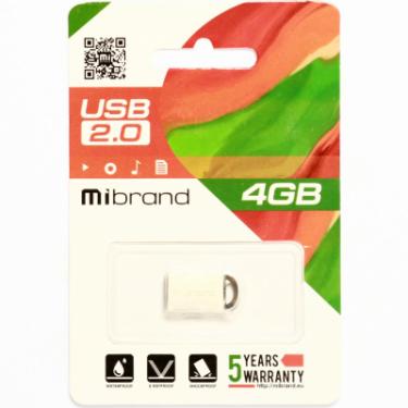 USB флеш накопитель Mibrand 4GB lynx Silver USB 2.0 Фото 1