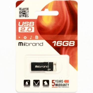 USB флеш накопитель Mibrand 16GB Сhameleon Black USB 2.0 Фото 1