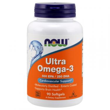 Жирные кислоты Now Foods Ультра Омега-3, Ultra Omega-3, 90 желатиновых кап Фото