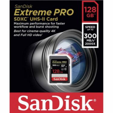 Карта памяти SanDisk 128GB SDXC class 10 UHS-II U3 V90 Extreme Pro Фото 1