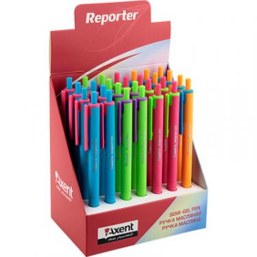Ручка масляная Axent Reporter Color автоматическая Синяя 0.7 мм Фото 1