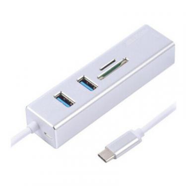 Концентратор Maxxter USB to Gigabit Ethernet, 2 Ports USB 3.0 + microSD Фото 1