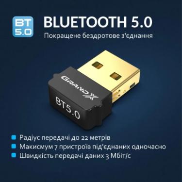 Bluetooth-адаптер Grand-X 5.0 Realtek RTL8761B, 7 devices, aptX, Low Energy Фото 1