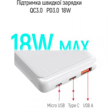 Батарея универсальная ColorWay 10 000 mAh Slim (USB QC3.0 + USB-C Power Delivery Фото 4