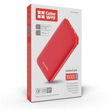 Батарея универсальная ColorWay 10 000 mAh Soft touch (USB QC3.0 + USB-C Power Del Фото 9