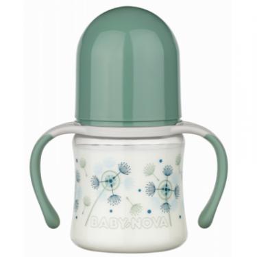 Бутылочка для кормления Baby-Nova Декор, з широким горлечком та ручками, 150 мл, зел Фото
