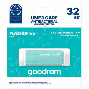 USB флеш накопитель Goodram 32GB UME3 Care Green USB 3.2 Фото 2