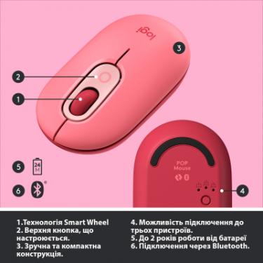Мышка Logitech POP Mouse Bluetooth Heartbreaker Rose Фото 5