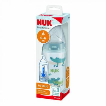Бутылочка для кормления Nuk First Choice Plus Крокодили 300 мл Синя Фото 1