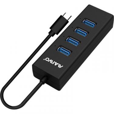 Концентратор Maiwo USB Type-C to 4х USB3.0 cable 15 cm Фото 1