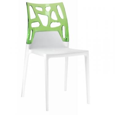 Кухонный стул PAPATYA ЕГО-РОК, сидіння біле, верх прозоро-зелений Фото