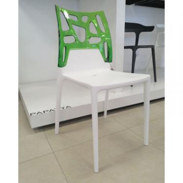 Кухонный стул PAPATYA ЕГО-РОК, сидіння біле, верх прозоро-зелений Фото 1