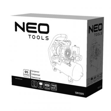 Компрессор Neo Tools безоливний, 2-х поршневий, 230В, 12л, 8 Бар, 105л/ Фото 10