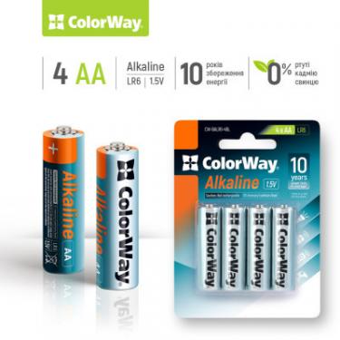Батарейка ColorWay AA LR6 Alkaline Power (лужні) *4 blister Фото 1