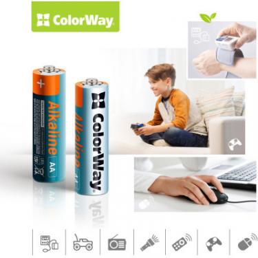 Батарейка ColorWay AA LR6 Alkaline Power (лужні) *4 blister Фото 2
