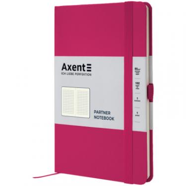 Книга записная Axent Partner, 125x195 мм, 96 аркушів, клітинка, малинов Фото 1