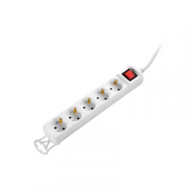 Сетевой удлинитель 2E 5XSchuko з вимикачем,1.5м, white Фото 2