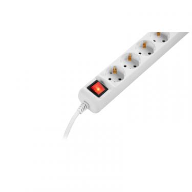 Сетевой удлинитель 2E 5XSchuko з вимикачем,1.5м, white Фото 3