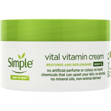 Крем для лица Simple Vital Vitamin Night Cream Kind to Skin Нічний віта Фото