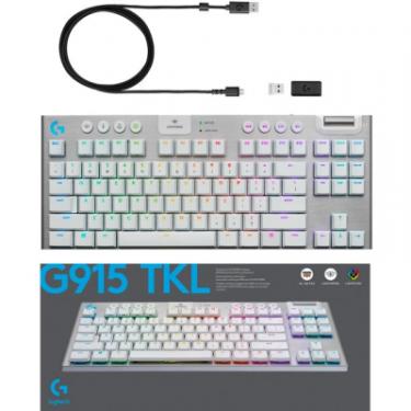 Клавиатура Logitech G915 TKL Tenkeyless Lightspeed RGB Tactile UA Whit Фото 9