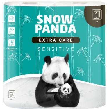 Туалетная бумага Сніжна Панда Extra Care Sensitive 3 шари 4 рулони Фото