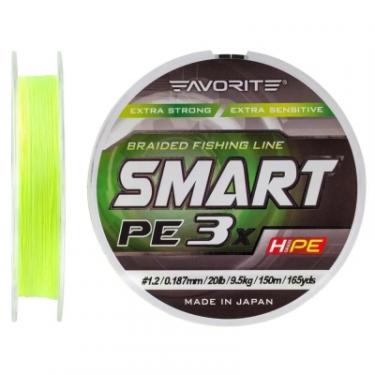 Шнур Favorite Smart PE 3x 150м 0.6/0.132mm 12lb/5.4kg Fl.Yellow Фото 1