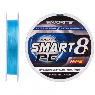 Шнур Favorite Smart PE 8x 150м 2.0/0.242mm 25lb/13.8kg Sky Blue Фото 1