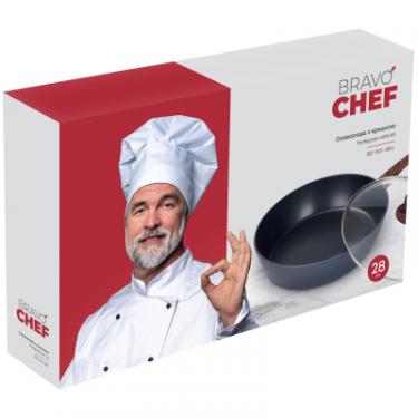 Сковорода Bravo Chef Глибока з кришкою 28 см Фото 2