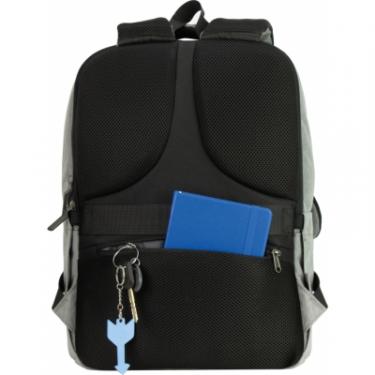 Рюкзак школьный Optima 17.5" USB Techno чоловічий 0.7 кг 16-25 л Сірий з Фото 1