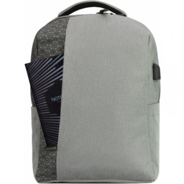 Рюкзак школьный Optima 17.5" USB Techno чоловічий 0.7 кг 16-25 л Сірий з Фото 4