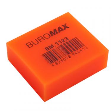 Ластик Buromax NEON, прямокутна 40x35x14 мм, м'який пластик, асор Фото 2