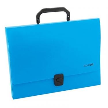Папка - портфель Economix пластиковий A4 на застібці 1 відділення, синій Фото