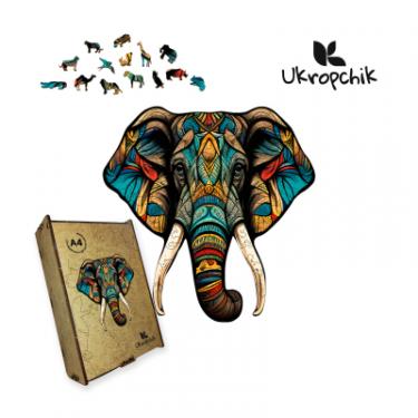 Пазл Ukropchik дерев'яний Тропічний Слон size - M в коробці з наб Фото