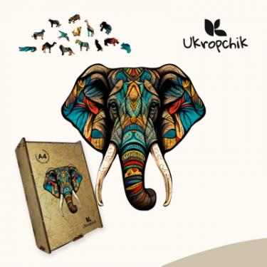 Пазл Ukropchik дерев'яний Тропічний Слон size - M в коробці з наб Фото 4