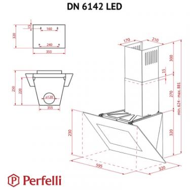 Вытяжка кухонная Perfelli DN 6142 BL LED Фото 11